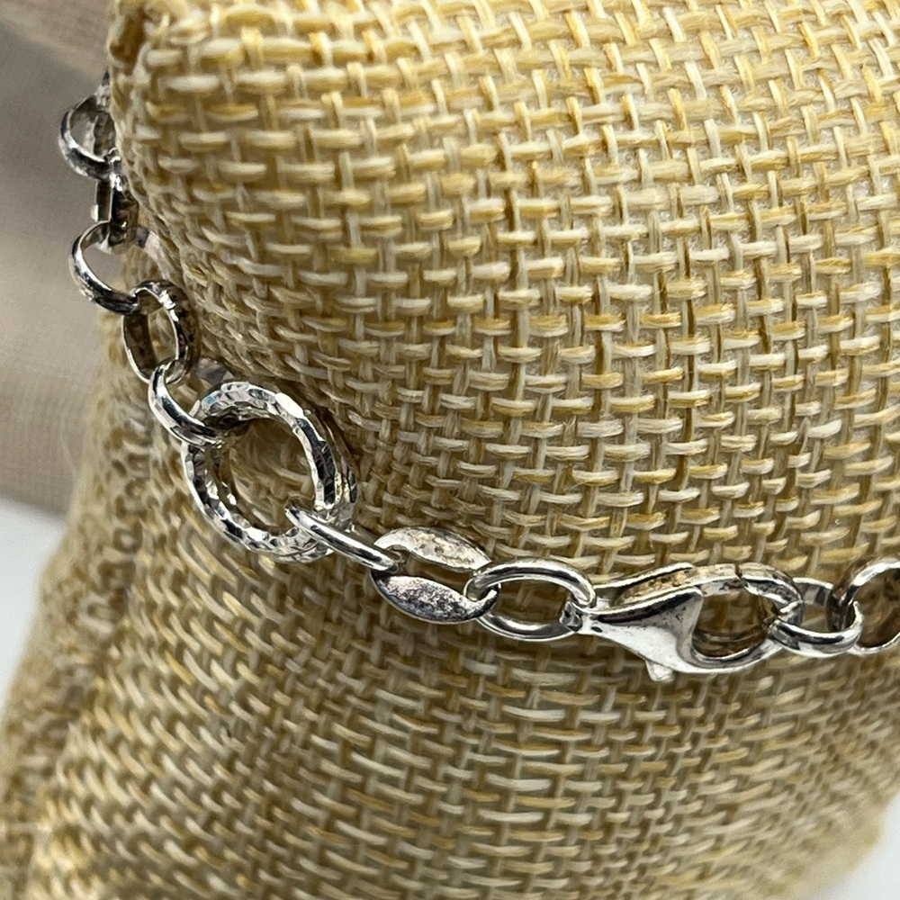 Vintage 1990s Sterling Silver 925 Geometric Bracelet - 7 inches - Picture 9 of 15